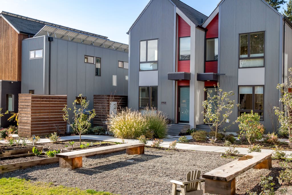 Vegetable gardens and outdoor space is out your front door.
