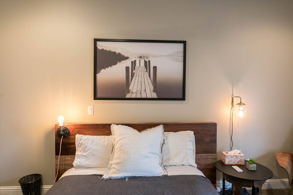 Master bedroom with private bath and outdoor patio