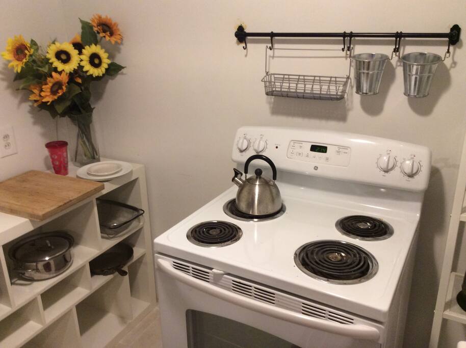 Enjoy the kitchenette in this comfortable studio apartment.