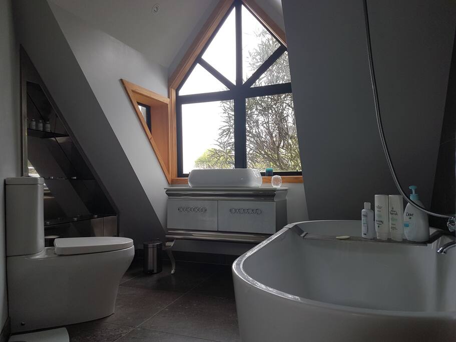 French styled modern bathroom.