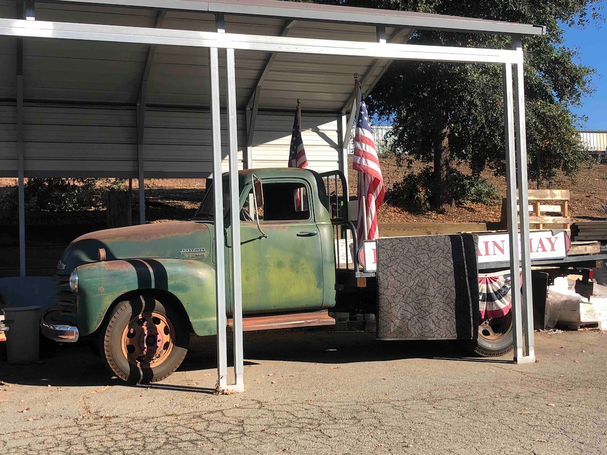 Lower Lake, CA feed store --real rural America. They only take cash in most local stores. at Bohemian Belle Yurt in Hidden Valley Lake