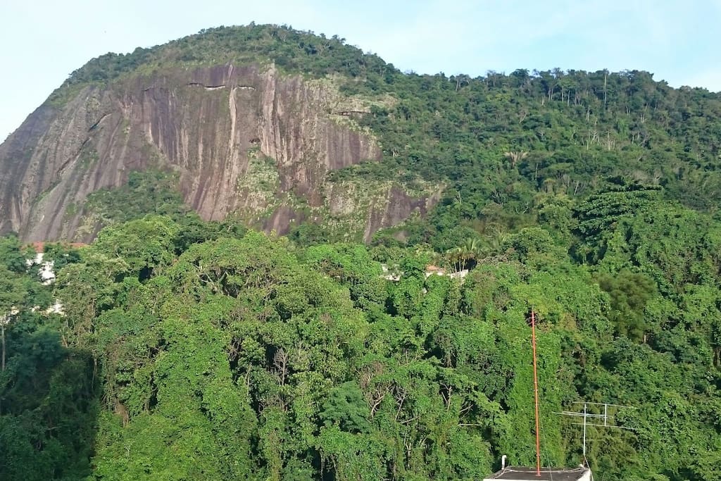 Vista da sala e dos quartos. Um belo parque com muito vento.