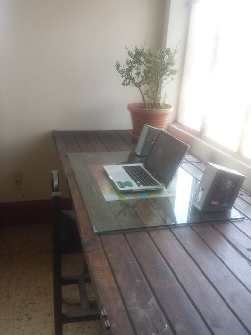 Big desk, and amazing view