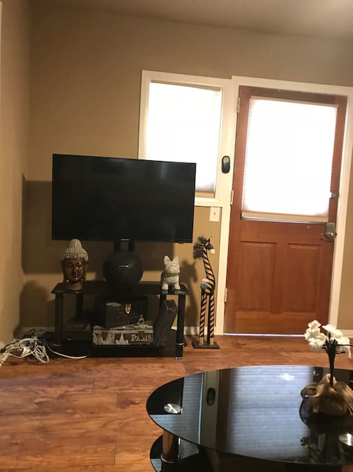 access door to living room and TV (Amazon Firestick)