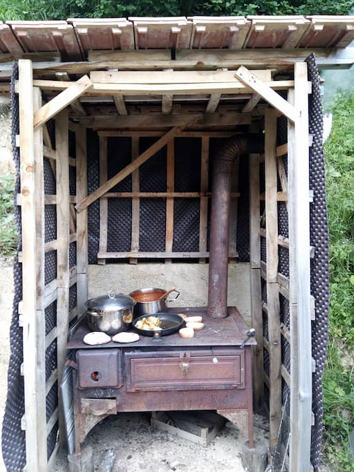 The chimney on the terrace