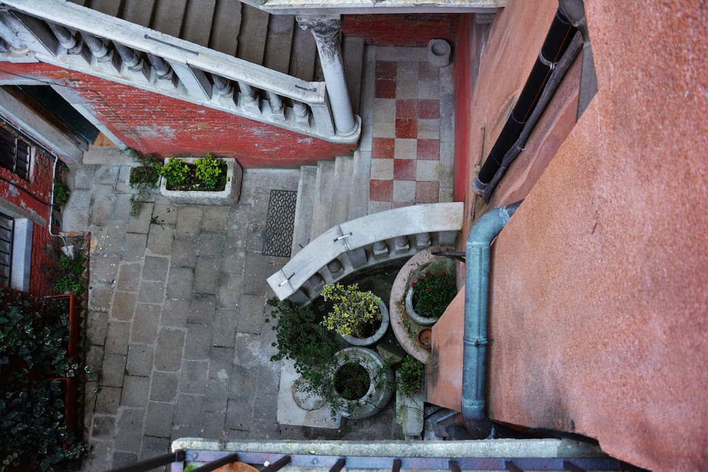 The view of the courtyard from the terrace
