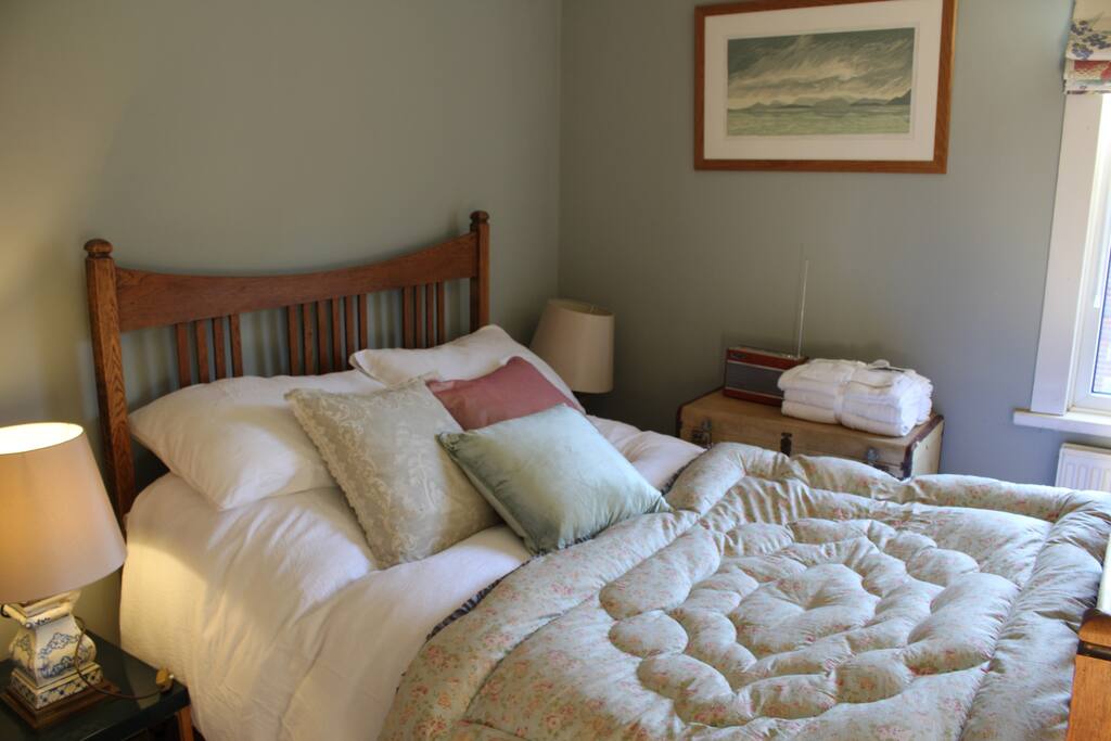 You will sleep well in the comfortable bed.