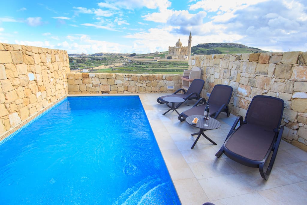Exclusive Pool with View to Ta'Pinu Valley and Sanctuary