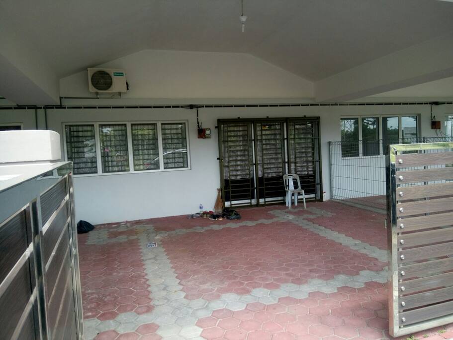 Two car parking with full cover porch