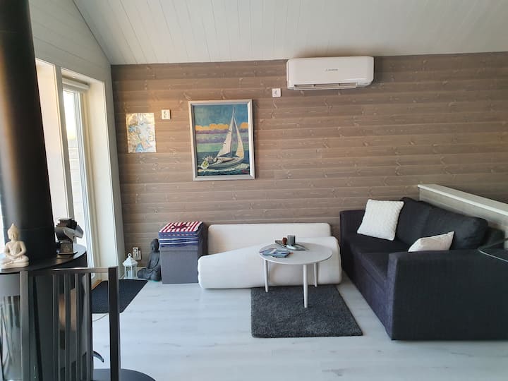 Sección de habitación con sofá cama