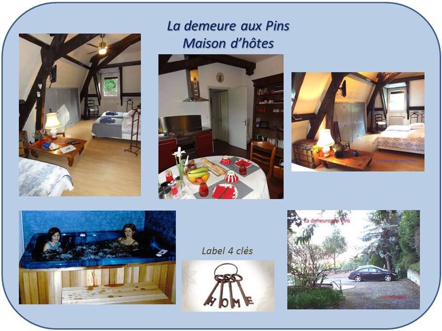 Différentes vues de la demeure aux Pins