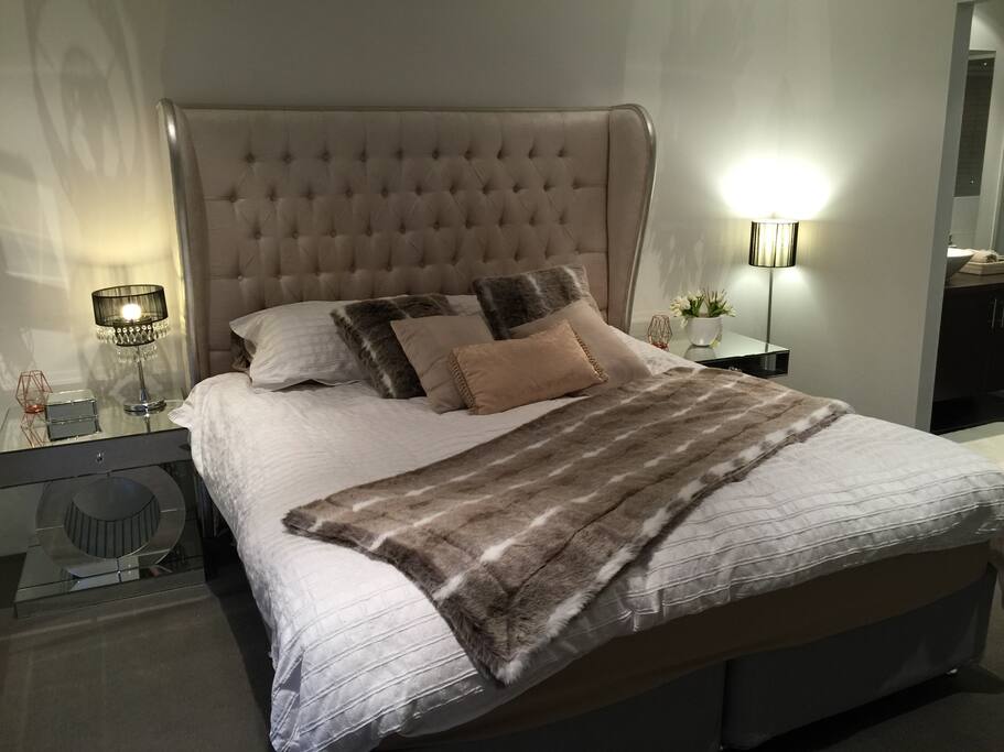 King bed upstairs with ensuite bathroom
