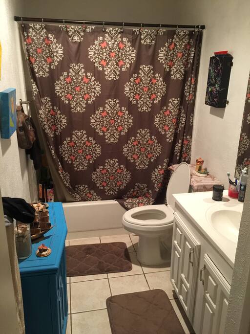 Private bathroom located right across the hall from room