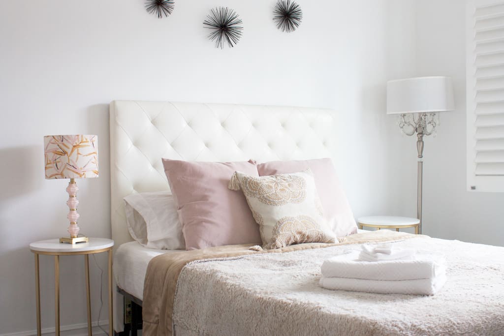 Queen Bed with fresh linens