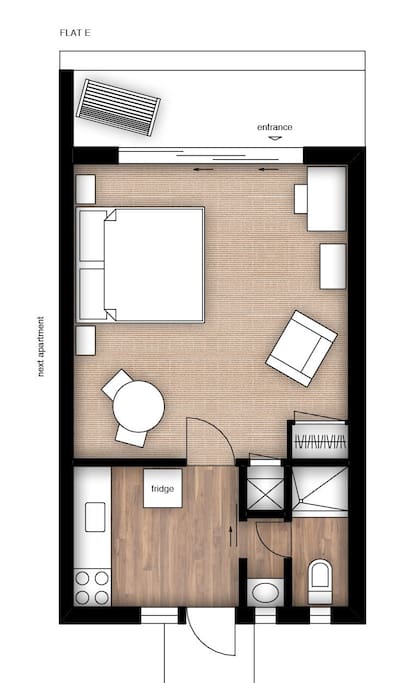 Studio Apartment Floor Plan