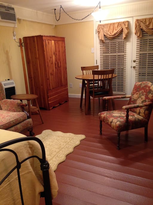 Sitting area with cedar wardrobe