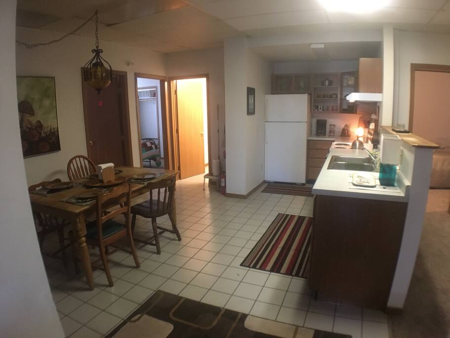 Kitchen and dining room.