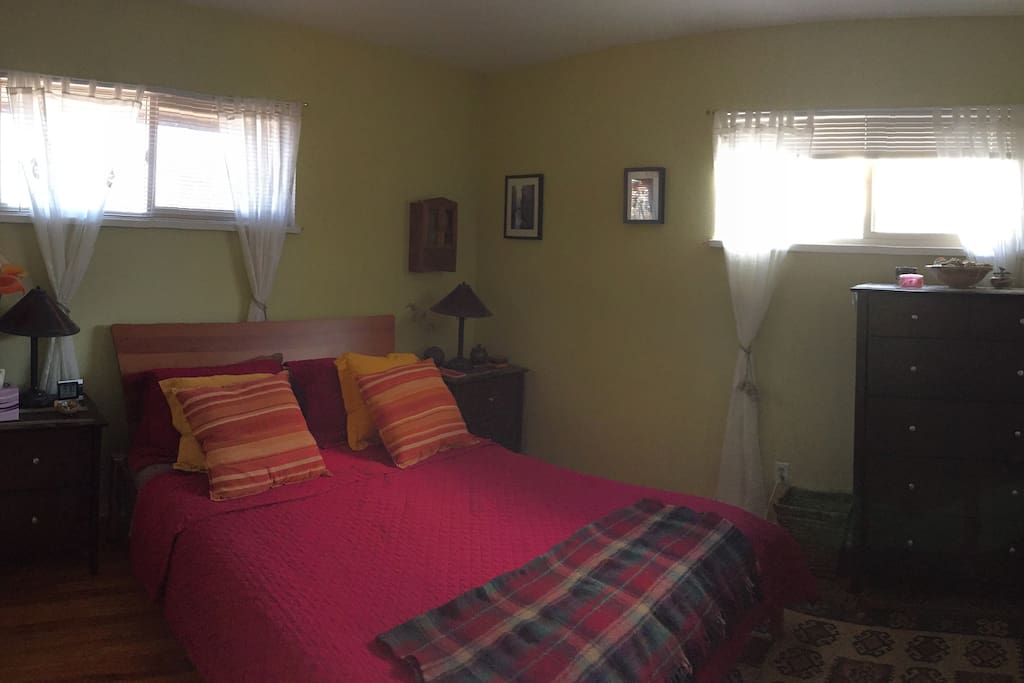 Guest bedroom with comfy memory foam bed...TV with cable in room