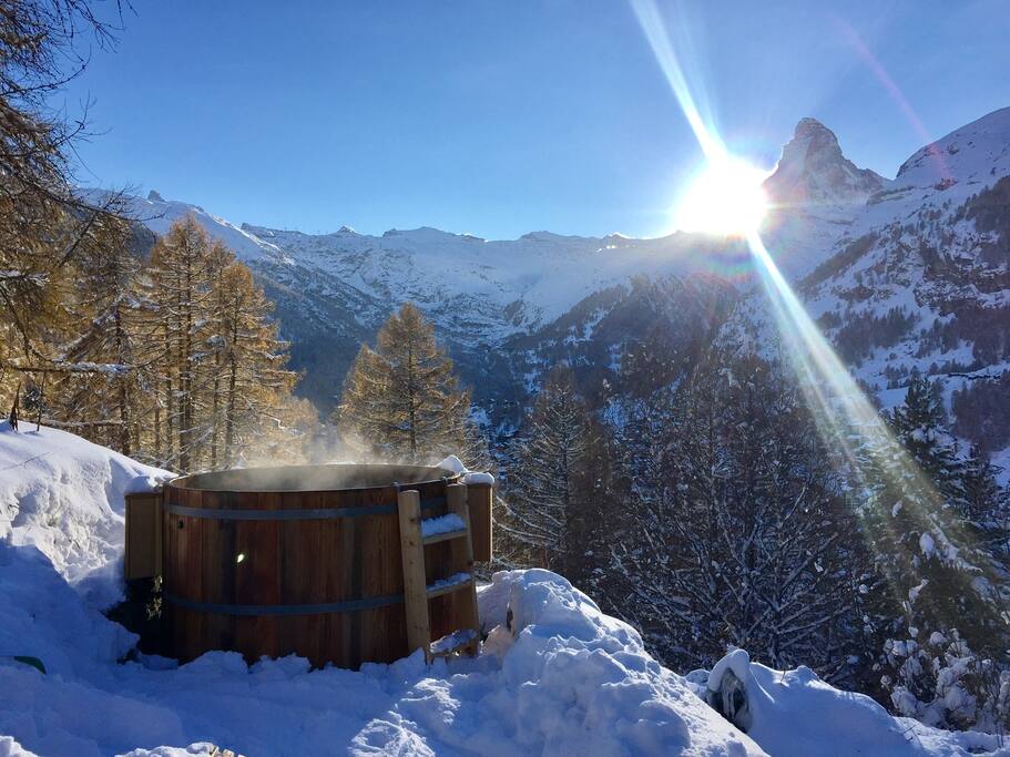 Soak the aches away in our beautiful 8 person cedar hottub
