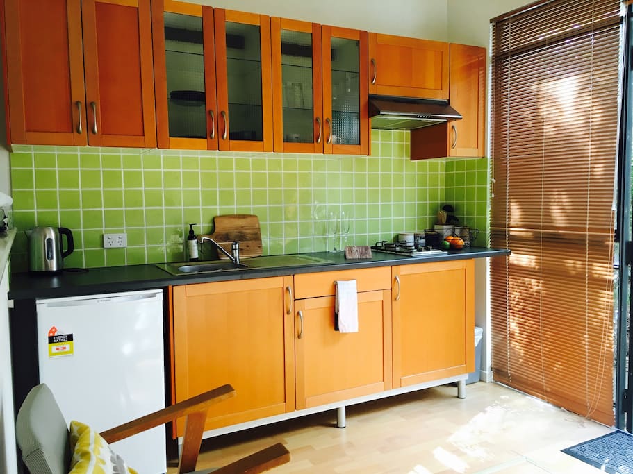 Bright and light fully functional kitchen.