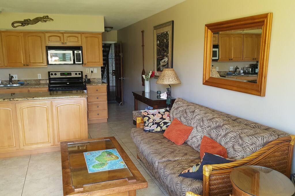 A seat to watch the 62" TV, great for sports