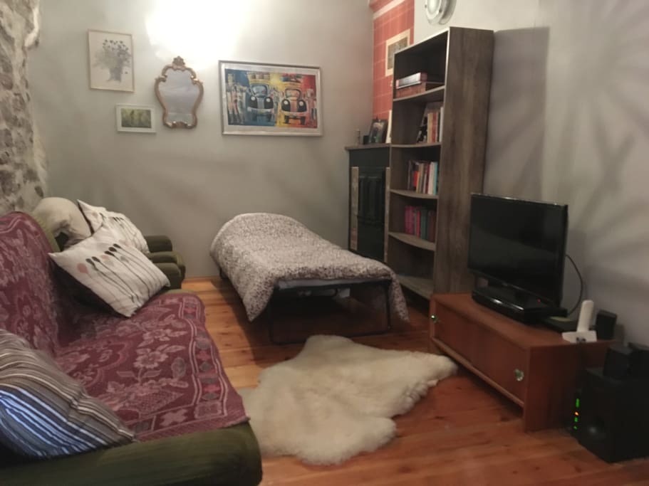 Living room with extra bed