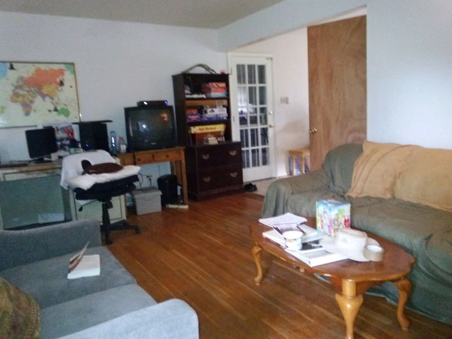 Open living, dining, kitchen areas, all Hardwood Floors.