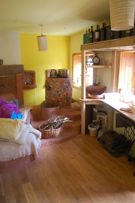 Rocket Stove Room (heated bench and kitchenette)