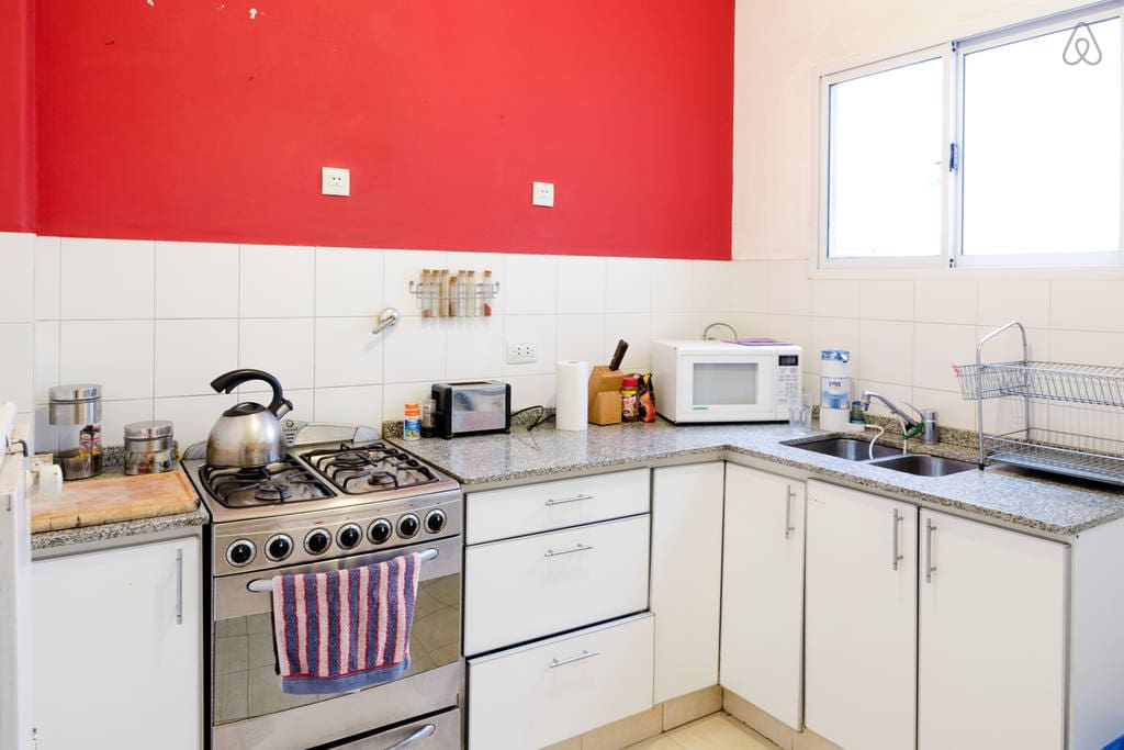 Full and colourful kitchen!