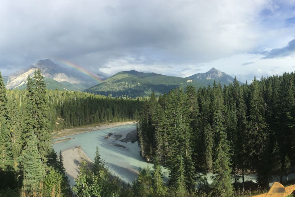 Beautiful mountain & river view from deck and cabin