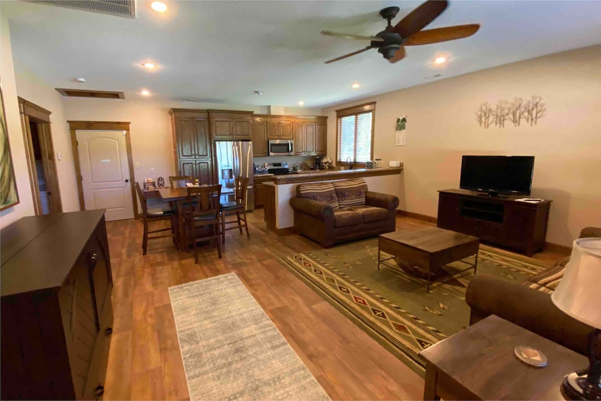 Entry.  Queen size Murphy bed cabinet on the left wall.  