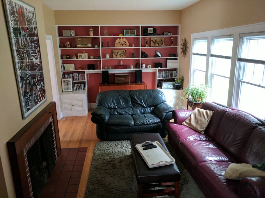 Relax in front of the fire or watch a movie on the large television.