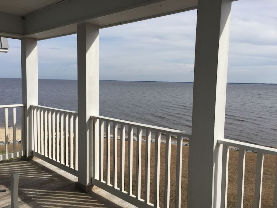 The 3-mile wide view of the Neuse River from the top floor