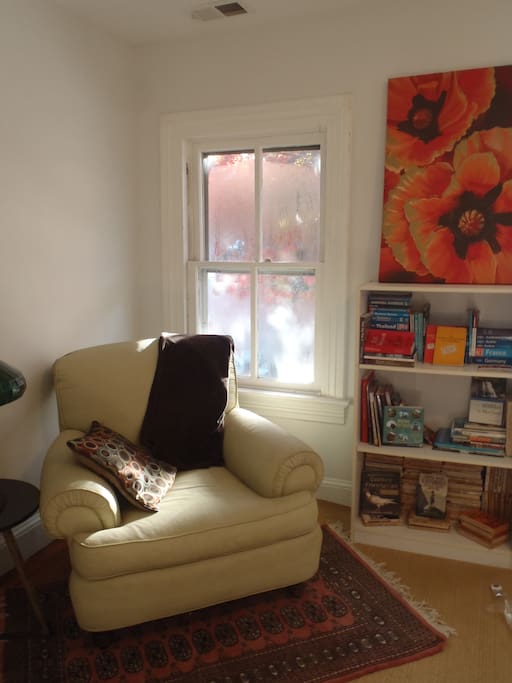 Armchair for sitting overlooking historic Conduit St
