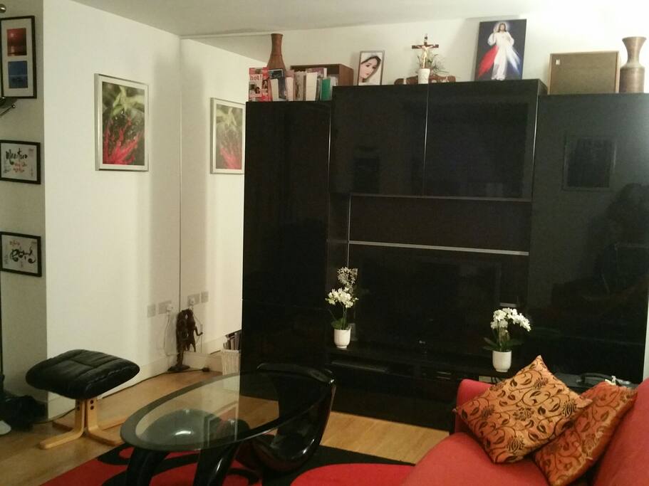 Shared living room with the host
