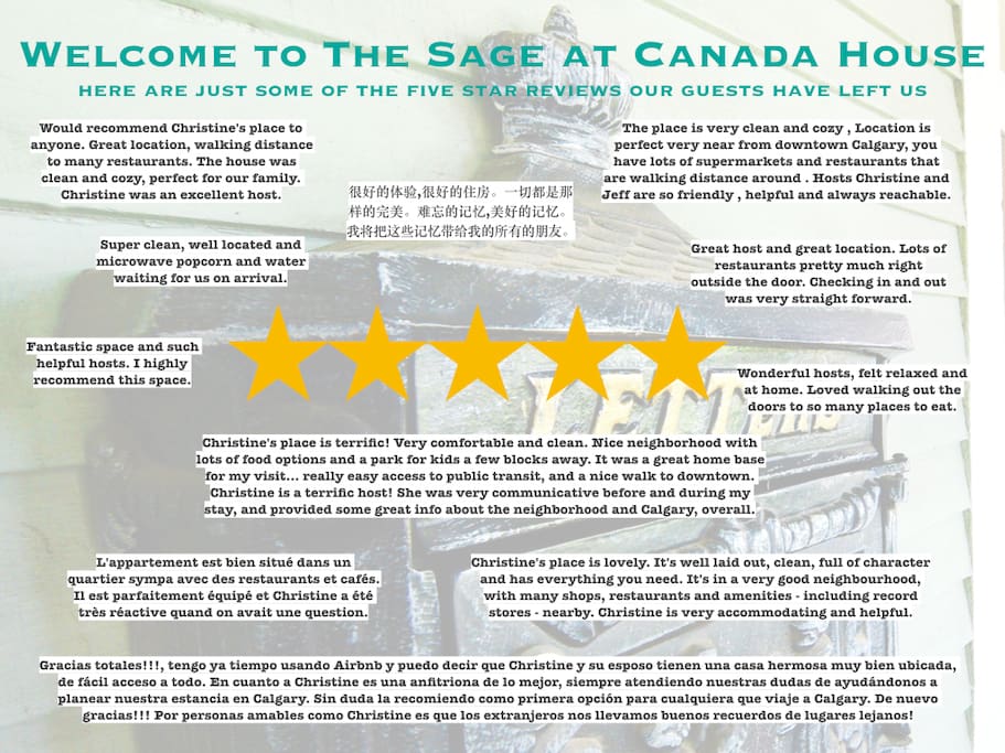 We very much appreciate our guests and, judging from the many five star reviews, they appreciate us too.
