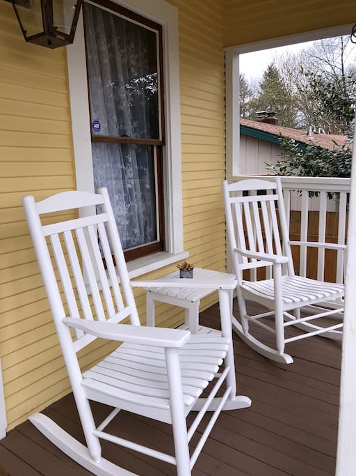 Relax on your front porch with a glass of wine