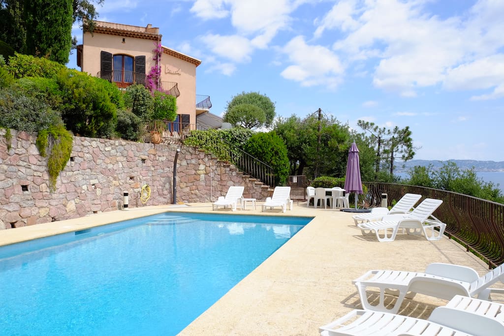 Villa with private swimming pool, garden and sea view
