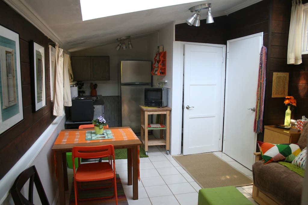View of dining + kitchen