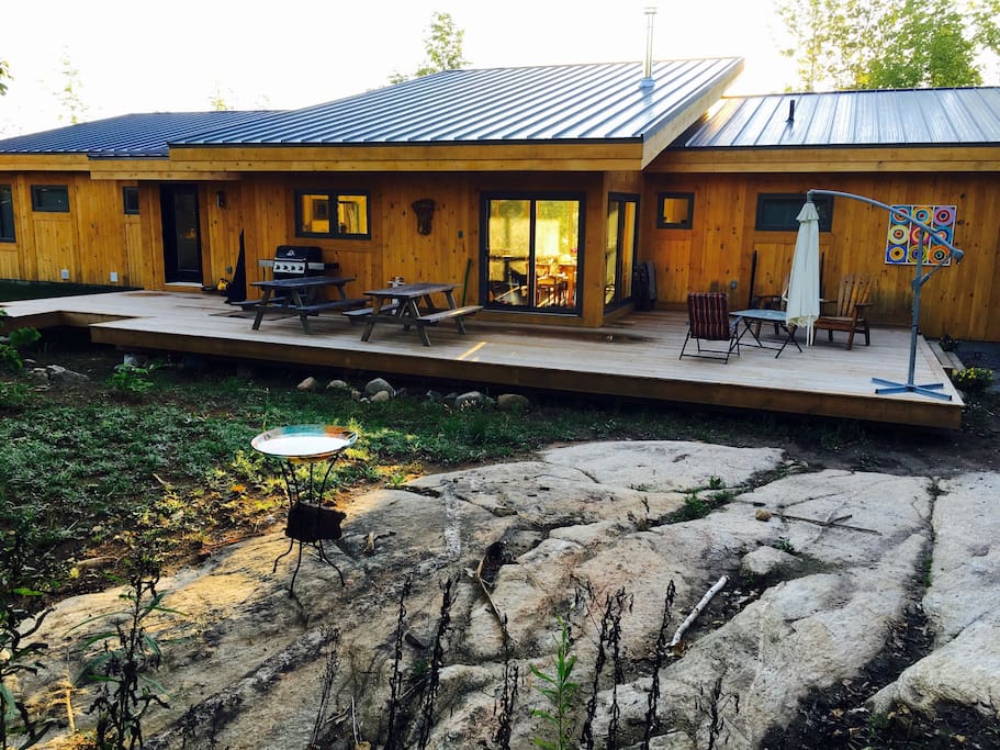 The home is built on a granite ridge