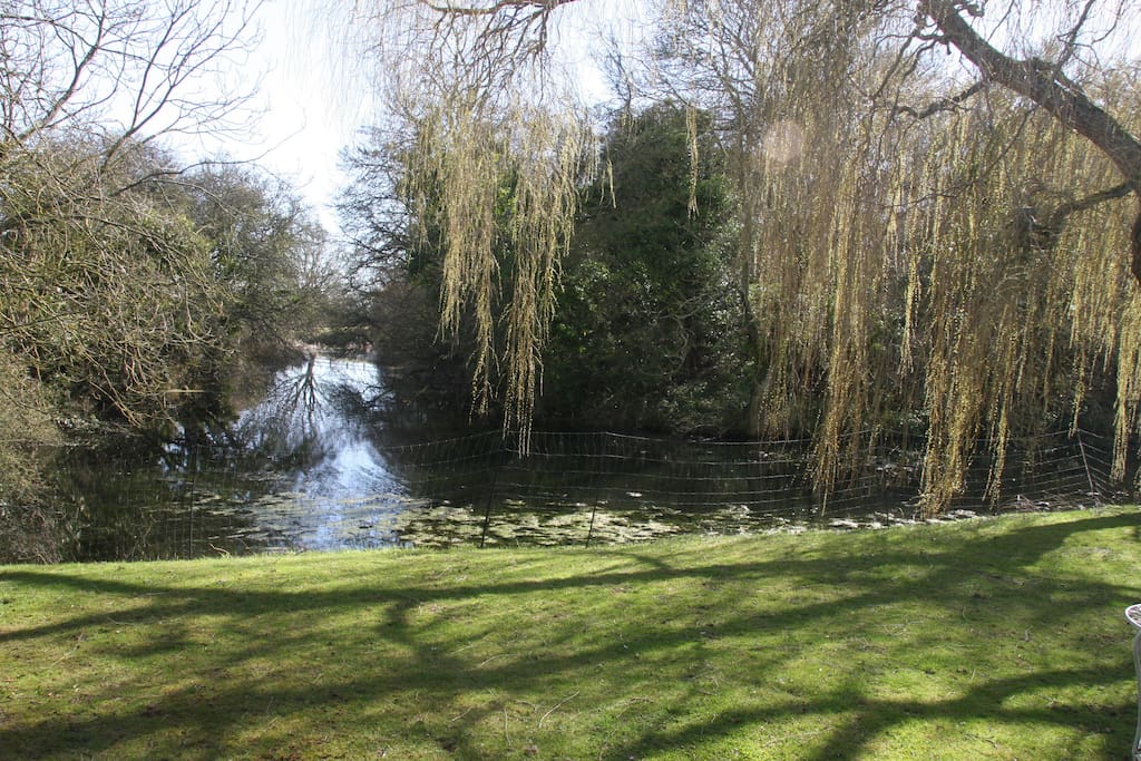 View across the moat from the private garden