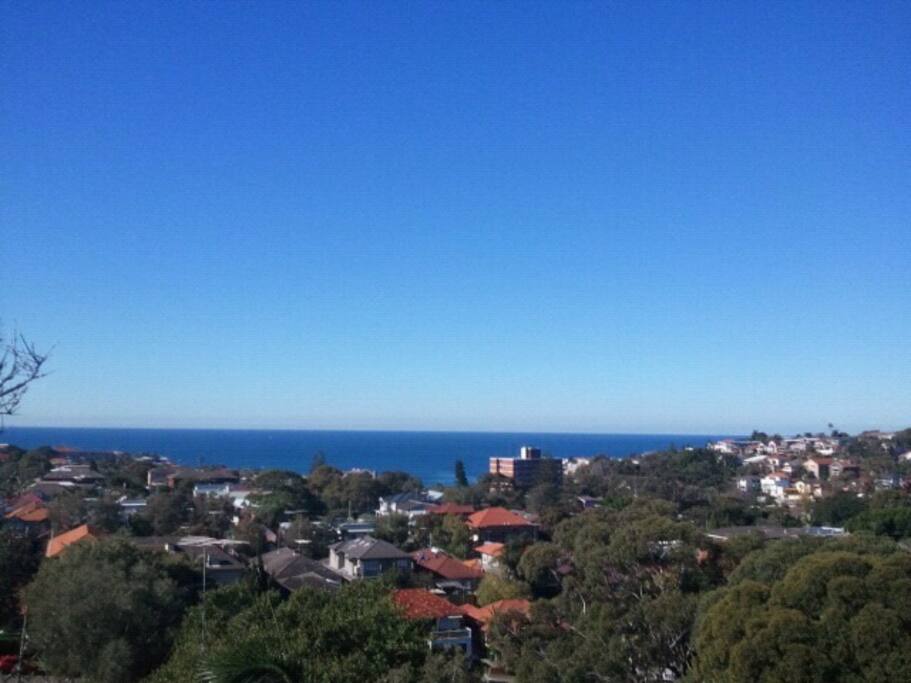 View from bedrooms and communal roof terrace