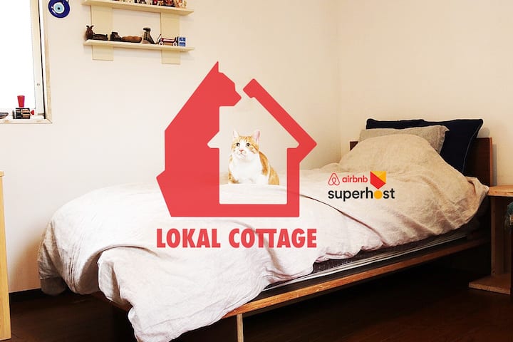 Why don't you come to Lokal Cottage? This cat is the host SASAMI (^ω^)
ネコがホストを務めるロコールコテージへいらっしゃいませんか？こちらのネコはオーナーの❝ささみ❞です(^ω^)