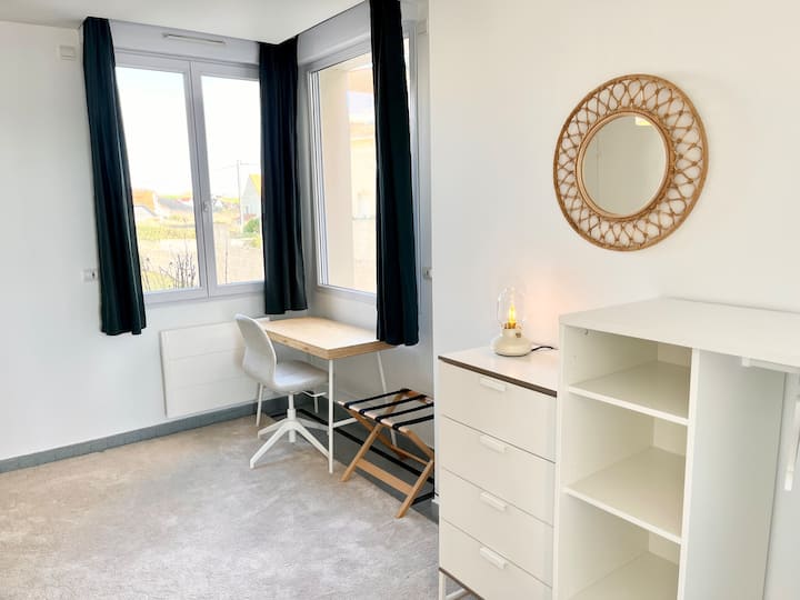 Bedroom 1 with remote working space