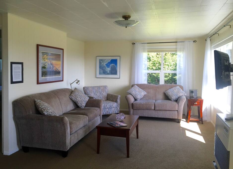 Light filled, cozy and comfortable.