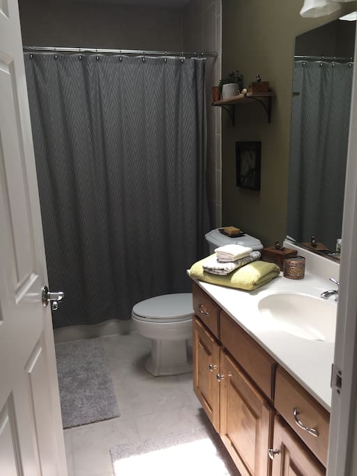 A full washroom, steps away!