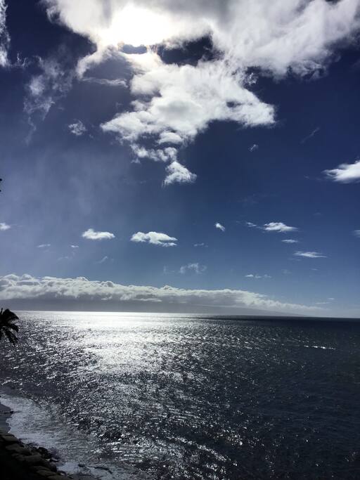Sun on the water off the lanai