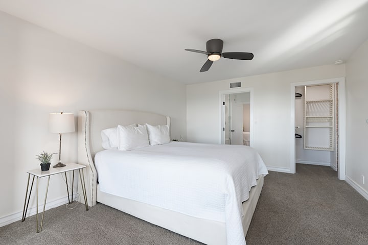 The large closet of this room is perfect for those over-packers!