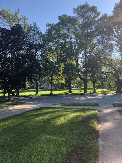 Bike trail in front of house