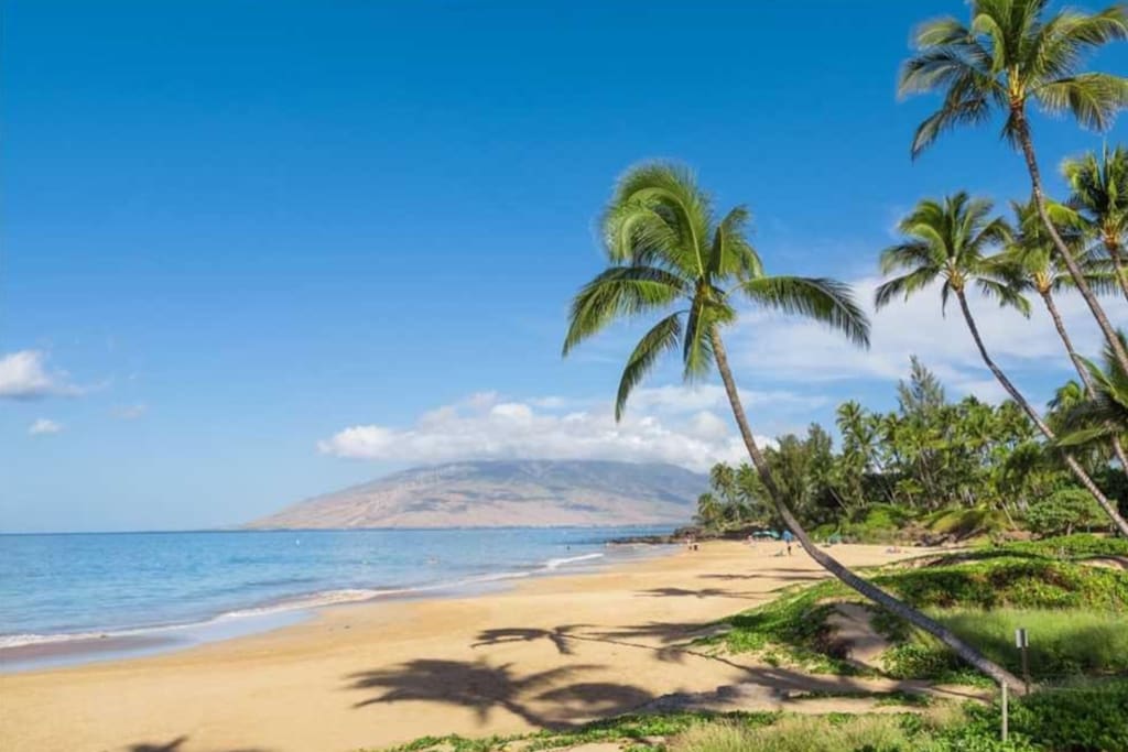 The beach is just a few minutes walk
